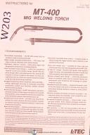 Welding-Welding MT-400 Mig Welding Torch Instructions & Replacement Parts Manual 1989-MT-400-01
